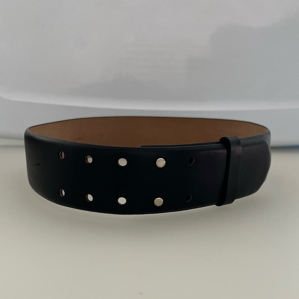 Classic black 2” wide black leather belt. Size S. Brand new. Ann Taylor brand.